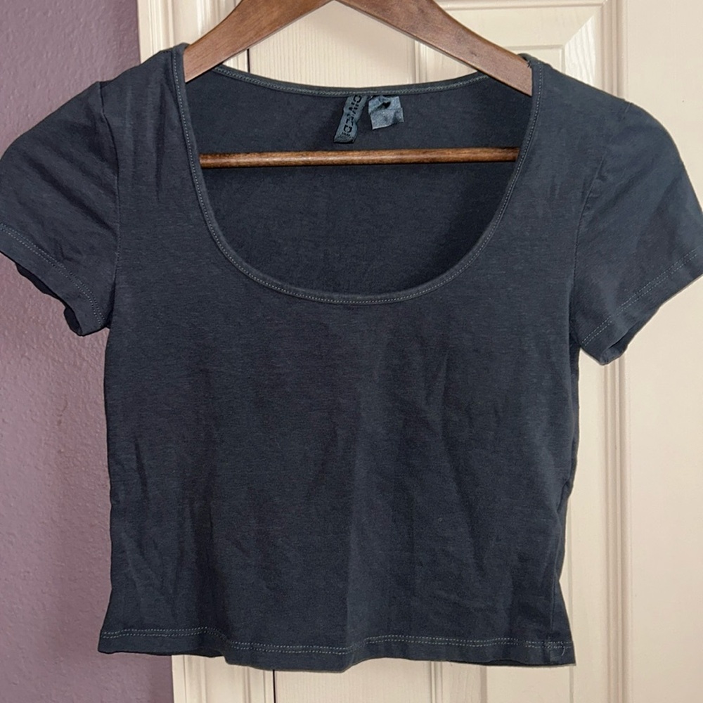 Dark grey H&M crop top